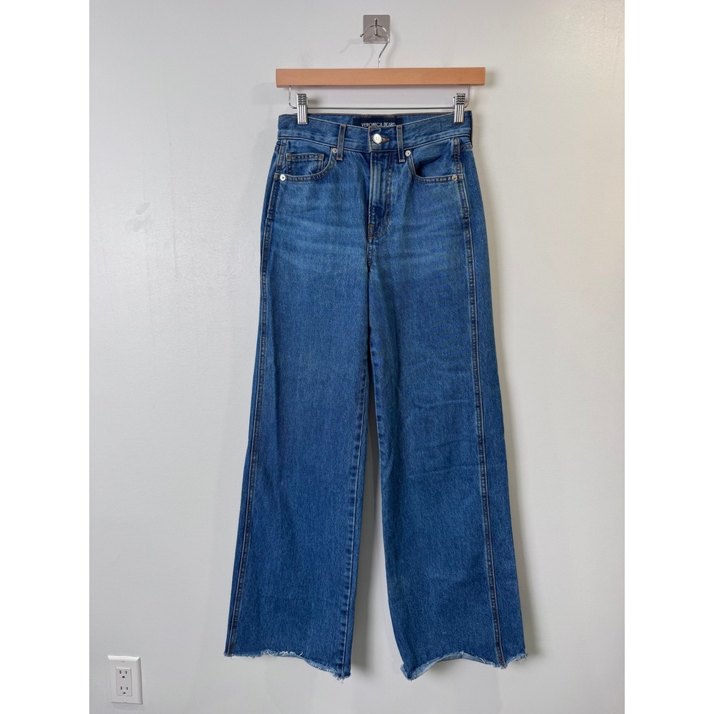 Veronica Beard Women Blue Jeans Taylor Relaxed Wide Leg High Rise 24